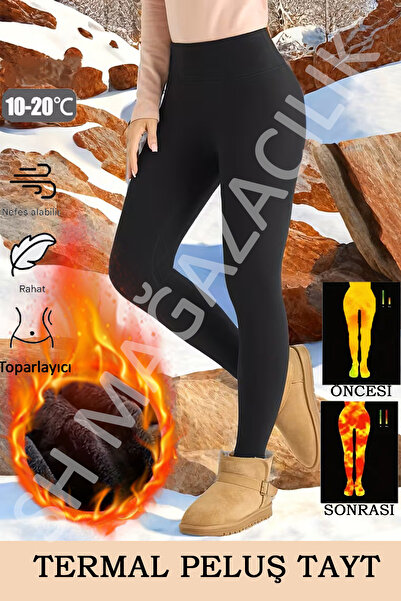 Sh Mağazacılık طماق حرارية شتوية مرنة وناعمة باللون الأسود للنساء