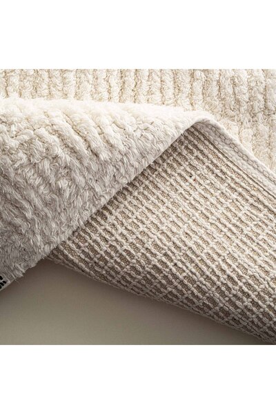 Ecocotton Σετ πατάκι μπάνιου Rita 2 τεμαχίων 100% βαμβακερή κρέμα Karde 60x90-40x60