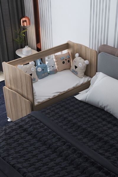 ardilla furniture Sallanır Anne Yanı Ahşap Bebek Beşiği Çekmecesiz Sonomo