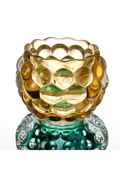 Zsa Zsa Zsu Nanjıng Cam Dekoratif Obje 9x9x24 Cm Sarı - Pembe