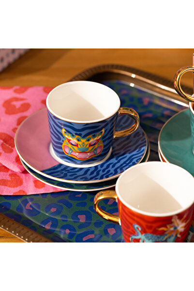 Zsa Zsa Zsu Luohu Porselen Kahve Seti 5x5x6 Cm Renkli