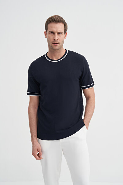 Cazador Μπλουζάκι με ριγέ πλεκτό με κανονική εφαρμογή με λαιμόκοψη