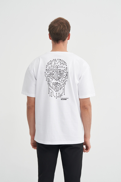 Cazador Тениска с кръгло деколте, свободна кройка и памучен десен