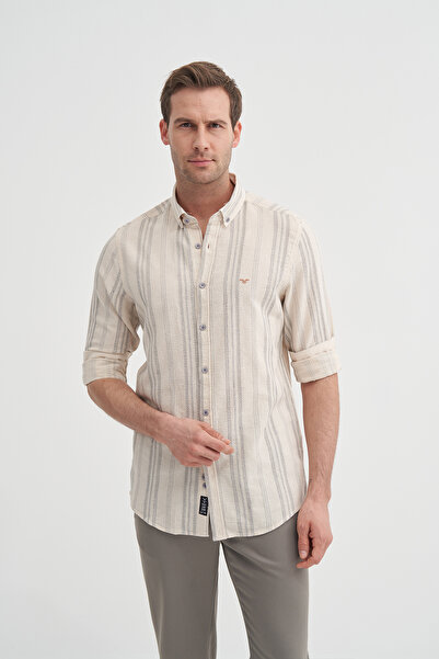 Cazador Μακρυμάνικο πουκάμισο με κανονική εφαρμογή υφαντό βαμβακερό σχέδιο