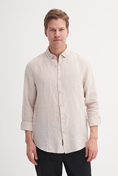 Cazador Μακρυμάνικο πουκάμισο από λινό υφαντό κανονική εφαρμογή