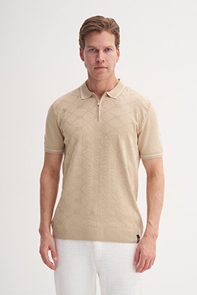 Cazador Polo Yaka Regular Fit Fermuarlı Triko Tişört