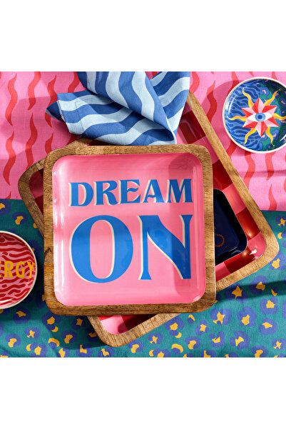 Zsa Zsa Zsu Lakrı Mango Ağacı Tepsi 20x20x3 Cm Pembe