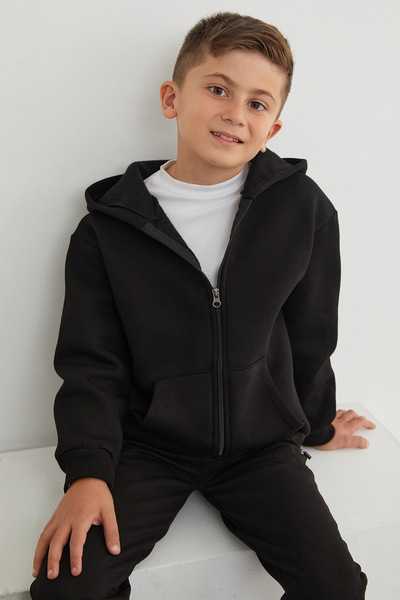 Fulla Moda Унисекс детска суитшърт с качулка и цип