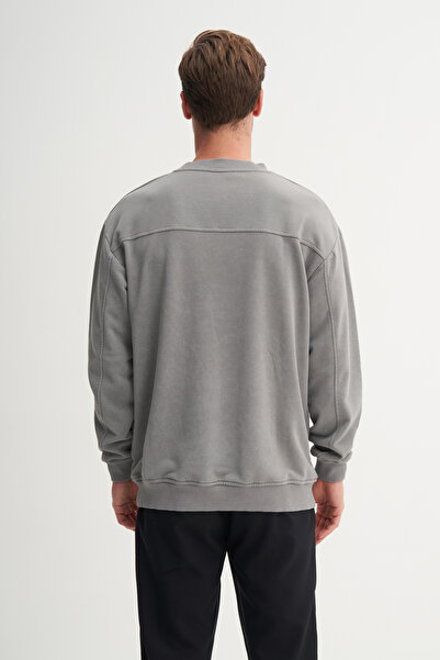 Cazador Relax Fit Cotton Blend 3 Thread Raw Fabric Sweatshirt