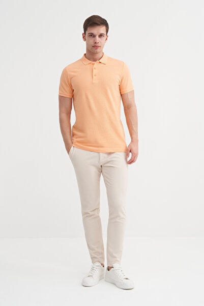 Cazador Polo Neck Slim Fit Pique Plain Cotton T-Shirt