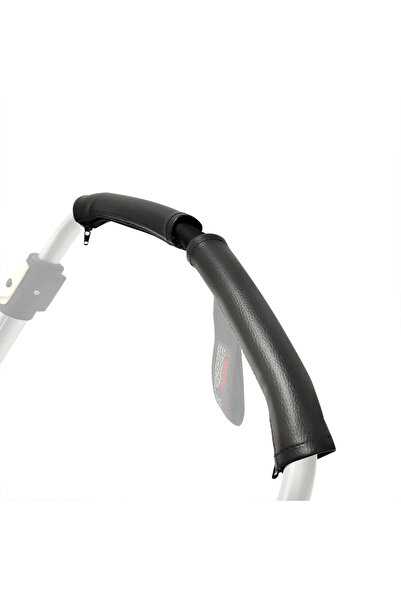 Choice أغطية مقبض عربة الأطفال السوداء المصنوعة من جلد البولي يوريثان وسحاب و...