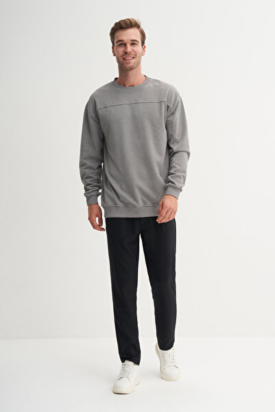 Cazador Relax Fit Cotton Blend 3 Thread Raw Fabric Sweatshirt