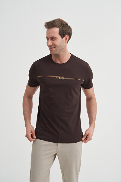 Cazador Βαμβακερό μπλουζάκι με λαιμόκοψη Slim Fit