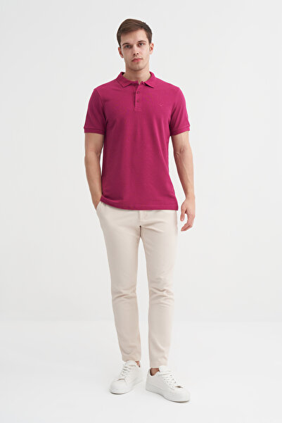 Cazador Μπλουζάκι Polo Neck Slim Fit Pique απλό βαμβακερό μπλουζάκι