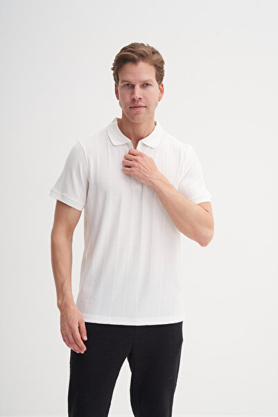 Cazador Ecru Men's Polo Neck T-Shirt 4238