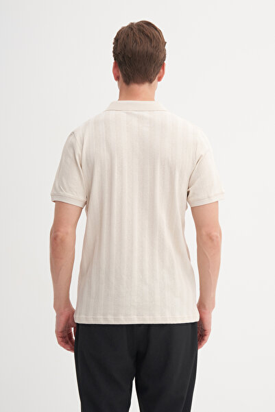 Cazador Μπλουζάκι Polo Neck Regular Fit Βαμβακερό με υφή