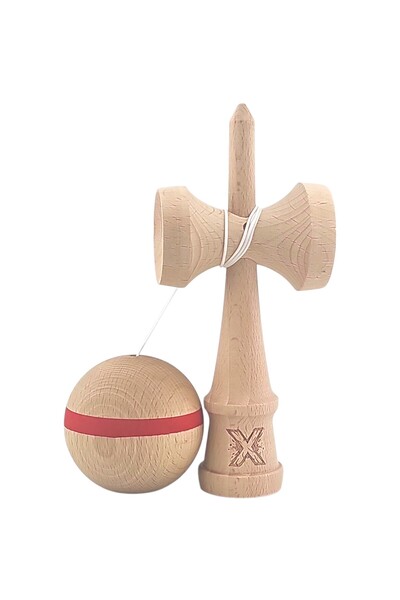 Bibilel Kids Kendama X Original Professional Wooden 18 cm Special Stripe Model, Red