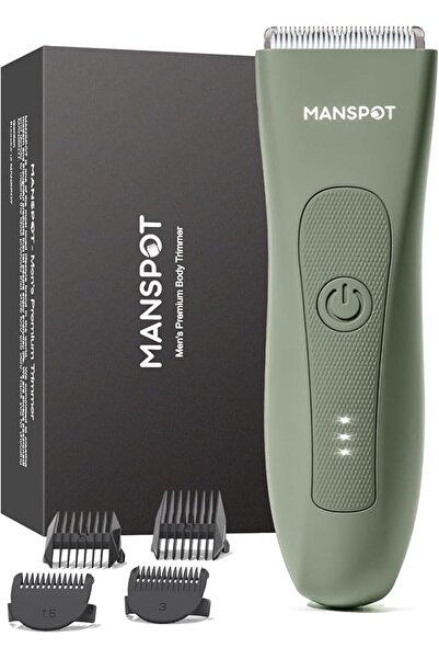 MANSPOT ماكينة تشذيب شعر العانة من مانسكيب للرجال والنساء، ماكينة تشذيب كهربائية بالكرات، مصنوعة من السيراميك المضاد للحساسية