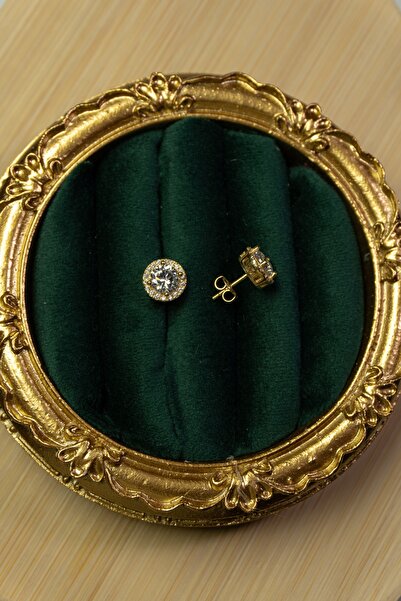 Rumon Baget Zirkon Taşlı 925 Ayar Gümüş Küpe