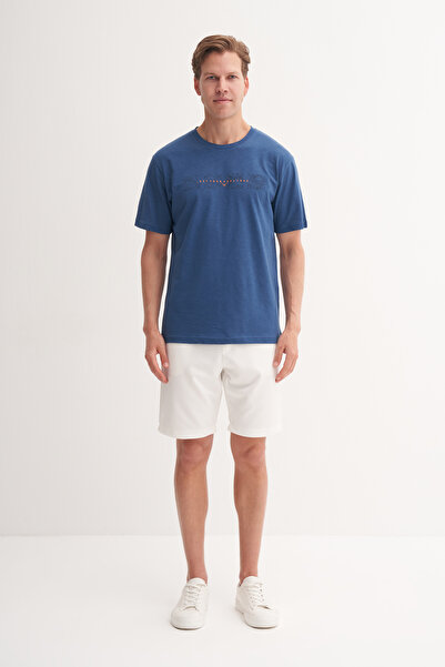 Cazador Μπλουζάκι με βαμβακερό σχέδιο με κανονική εφαρμογή με λαιμόκοψη