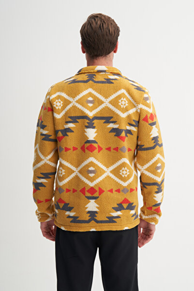 Cazador Φούτερ με ρυθμισμένη εφαρμογή με vintage μοτίβο από γούνα με υφή με ραμμένο γιακά