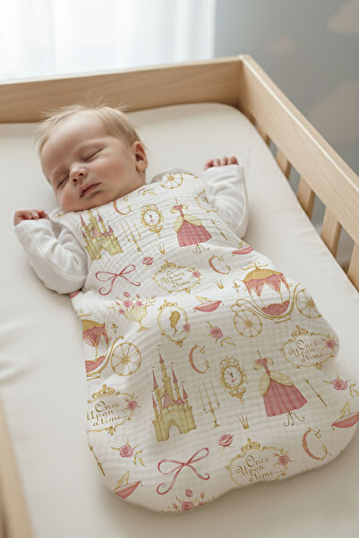 Tuğba Kuğu 4 Kat Müslin Bebek Uyku Tulumu (0-18 AY) - Kül Kedisi