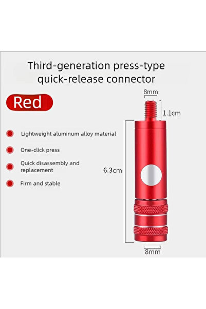 Choice موصل سريع أحمر LINNHUE 8 مم رأس موصل عالمي ومحول قضيب محمول لمعدات الصيد