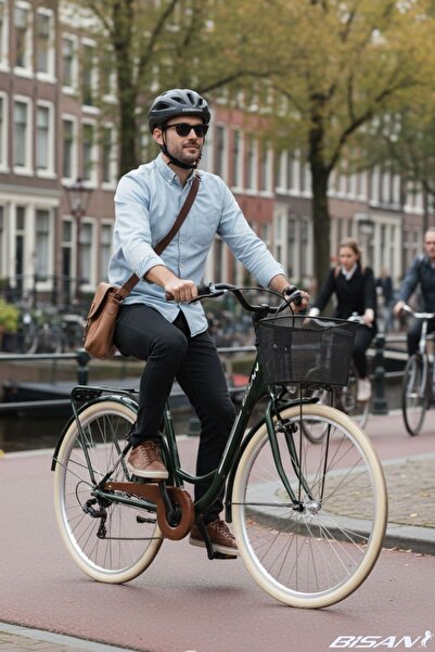 Bisan Sorrento-S 28 Jant Sepetli Retro Şehir Bisikleti 44 cm Kadro V-Fren Shi...