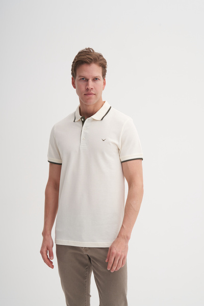 Cazador Μπλουζάκι Polo Neck Slim Fit Pique απλό βαμβακερό μπλουζάκι