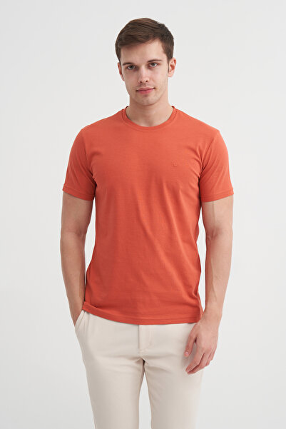 Cazador Βαμβακερό απλό μπλουζάκι με λεπτή εφαρμογή με λαιμόκοψη