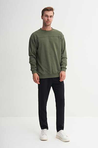 Cazador Relax Fit Cotton Blend 3 Thread Raw Fabric Sweatshirt