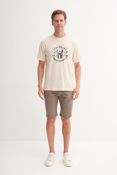 Cazador Велосипедна комір Regular Fit Бавовняна футболка з принтом