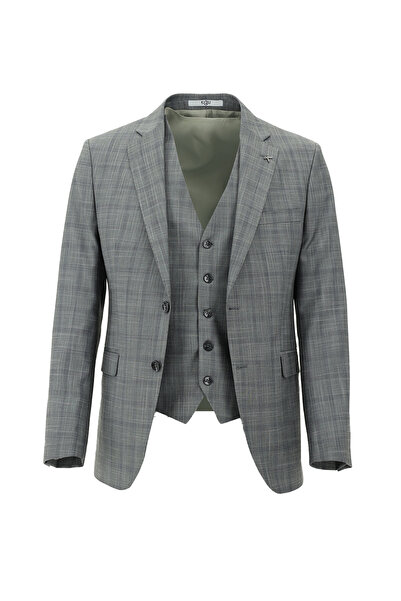 Kiğılı Slim Fit Dar Kesim Kombinli Yelekli Takım Elbise
