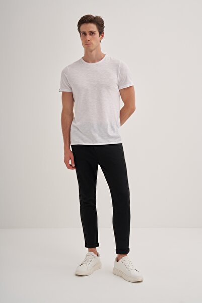 Cazador Βαμβακερό απλό μπλουζάκι με λεπτή εφαρμογή με λαιμόκοψη