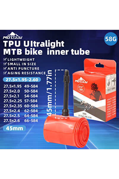 Choice إطار داخلي خفيف الوزن من مادة TPU للدراجة MOTSUV مقاس 27.5 بوصة، وزن 5...