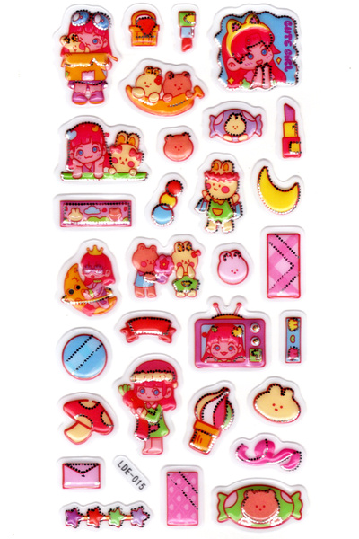 Limmy 19x9cm Naljepnica sa zecom i devojčicom, reljefna etiketa za planer - L...