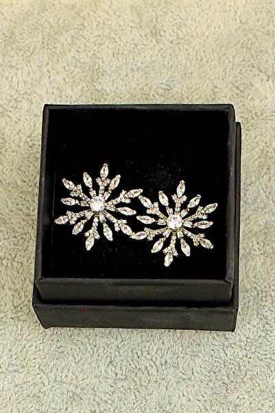 modaipek Gümüş Kaplama Zirkon Taşlı Abiye Küpe