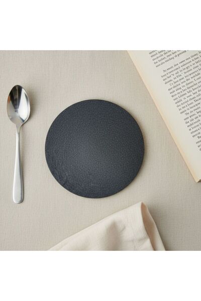 Grand Fine Art Felt Coasters Set of 4 Round Black 8 cm Diameter
