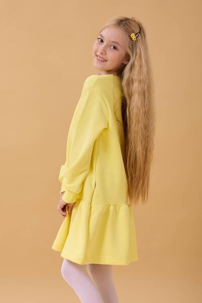 Perendi Kız Çocuk Mevsimlik Elbise Sarı