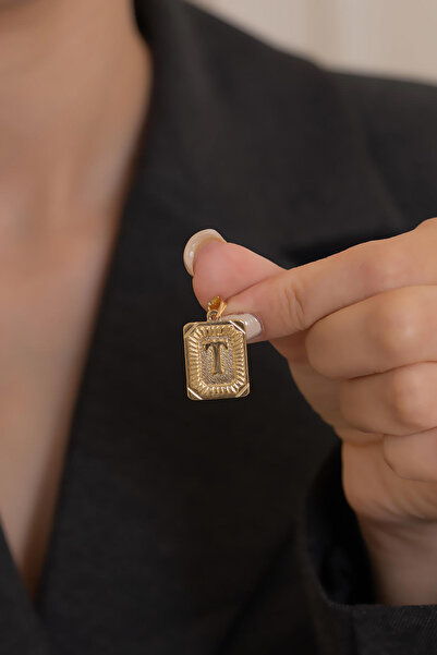 Bayar Gold 14 Ayar Altın T Harf Vintage Kolye Ucu