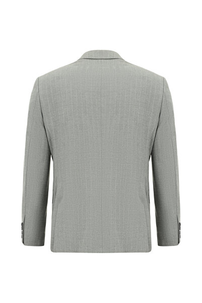 Kiğılı Slim Fit Dar Kesim Çizgili Kruvaze Takım Elbise