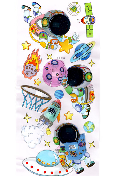 Limmy Autocolant de perete Autocolant 3D în relief, Autocolant de perete 3d (HX002) 55x25 cm - Racheta astronaut