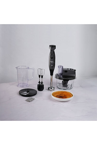 Leggno Gourmet Pro Cam Hazneli Blender Seti Metalik Gri