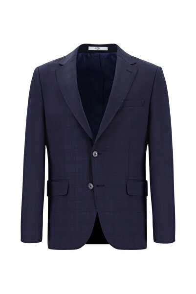 Kiğılı Slim Fit Dar Kesim Yünlü Ekose Takım Elbise