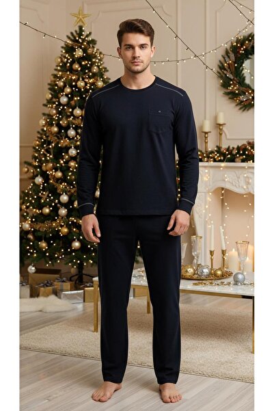 lacaton Plus Size O-Neck Men's Tracksuit Set