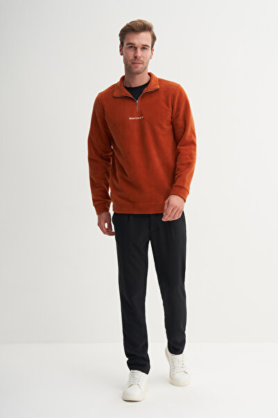 Cazador Світшот з густою флісовою тканиною, прямим коміром і застібкою-блискавкою, прямий крій