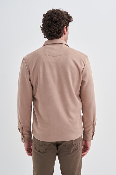 Cazador Regular Fit Süet Cep Detaylı Overshirt Gömlek