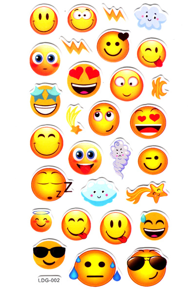 Limmy دفتر ملصقات إيموجي لطيف - ملصق مخطط، منقوش - 17x9 سم (Ldg002)