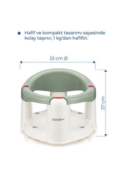 Babyjem Önden Açılır Banyo & Mama Oturağı Soft Yeşil