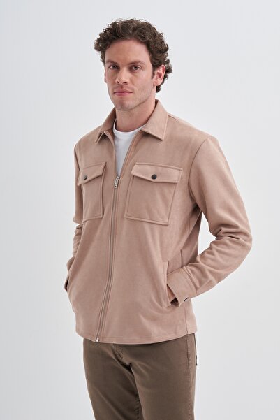 Cazador Regular Fit Süet Cep Detaylı Overshirt Gömlek